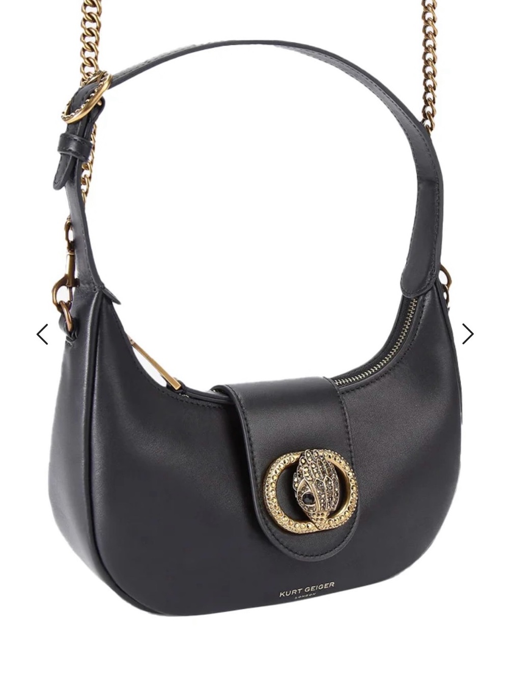 Kurt Geiger Leather Shoulder Purse with Gold Emblem. London, England - Picture 6 of 7
